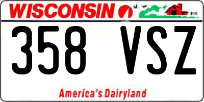 WI license plate 358VSZ