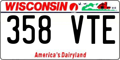 WI license plate 358VTE