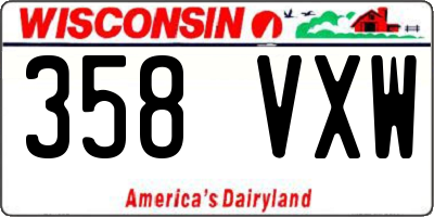 WI license plate 358VXW