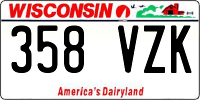 WI license plate 358VZK
