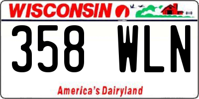WI license plate 358WLN