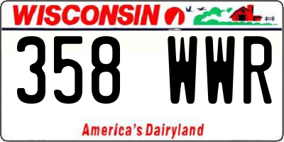 WI license plate 358WWR