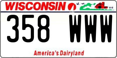 WI license plate 358WWW