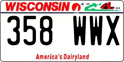 WI license plate 358WWX