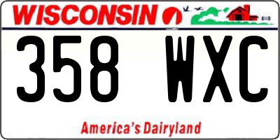 WI license plate 358WXC