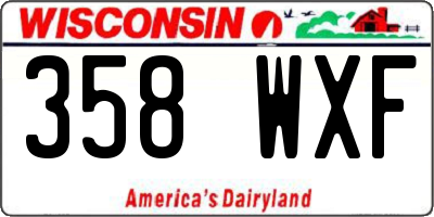 WI license plate 358WXF