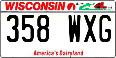 WI license plate 358WXG