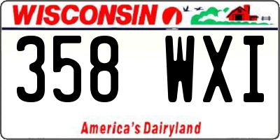 WI license plate 358WXI