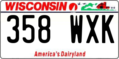 WI license plate 358WXK