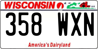 WI license plate 358WXN