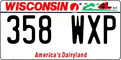WI license plate 358WXP