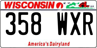 WI license plate 358WXR