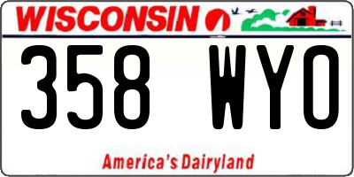 WI license plate 358WYO