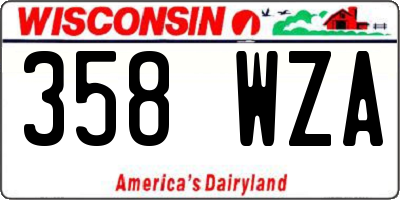 WI license plate 358WZA