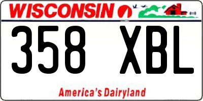 WI license plate 358XBL