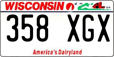 WI license plate 358XGX