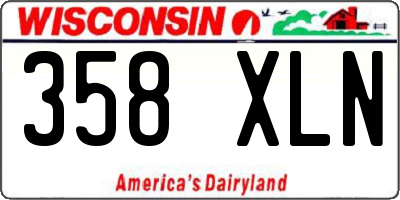 WI license plate 358XLN