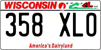 WI license plate 358XLO
