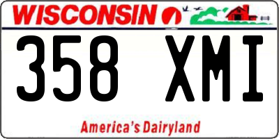 WI license plate 358XMI