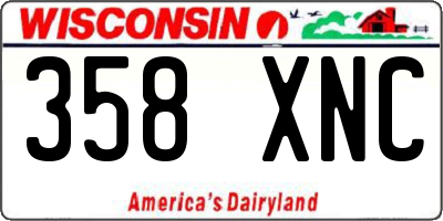 WI license plate 358XNC