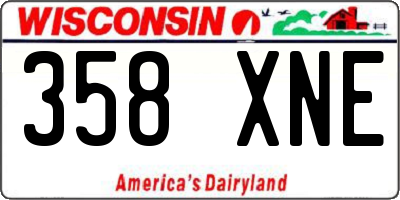 WI license plate 358XNE