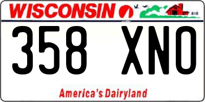 WI license plate 358XNO