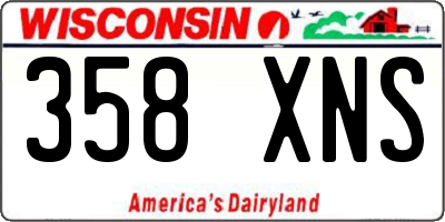 WI license plate 358XNS