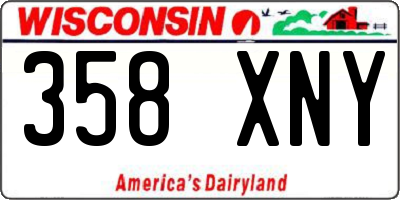 WI license plate 358XNY