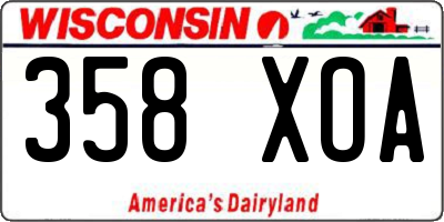 WI license plate 358XOA