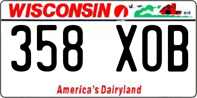 WI license plate 358XOB