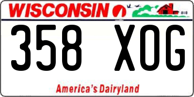 WI license plate 358XOG