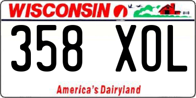 WI license plate 358XOL