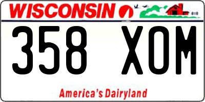 WI license plate 358XOM