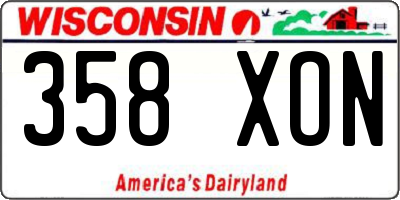 WI license plate 358XON