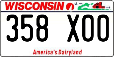 WI license plate 358XOO