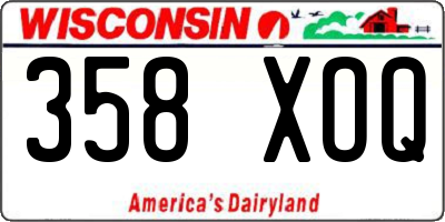 WI license plate 358XOQ