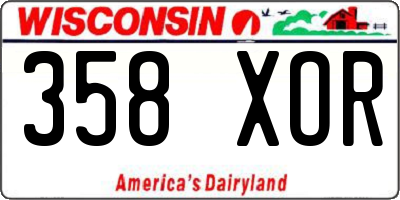 WI license plate 358XOR