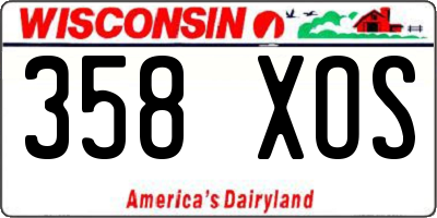 WI license plate 358XOS