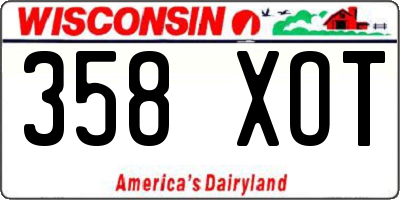 WI license plate 358XOT