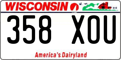 WI license plate 358XOU