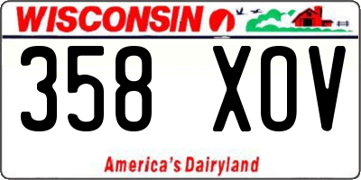 WI license plate 358XOV