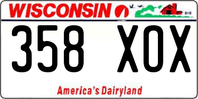 WI license plate 358XOX