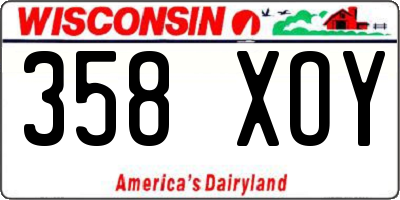 WI license plate 358XOY