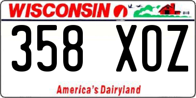 WI license plate 358XOZ