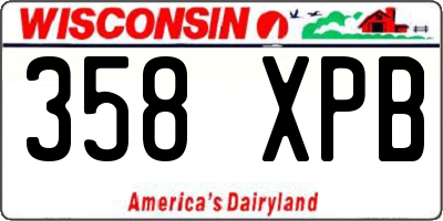 WI license plate 358XPB