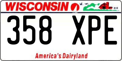 WI license plate 358XPE