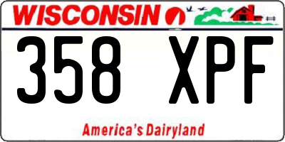 WI license plate 358XPF