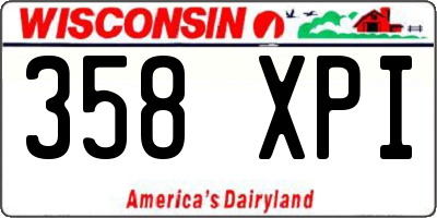 WI license plate 358XPI
