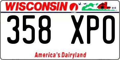 WI license plate 358XPO