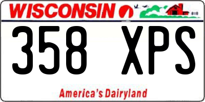 WI license plate 358XPS